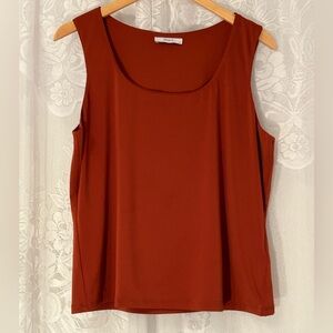 Ricki’s Rust Orange Sleeveless Tank Top XL Minimalist Stretch Knit Basic
